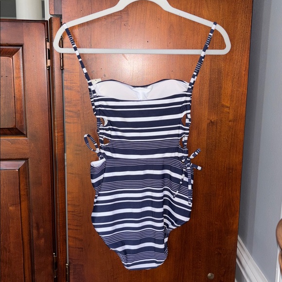 Aerie Striped Side Lace Up Full Coverage One Piece Swimsuit - Picture 4 of 8